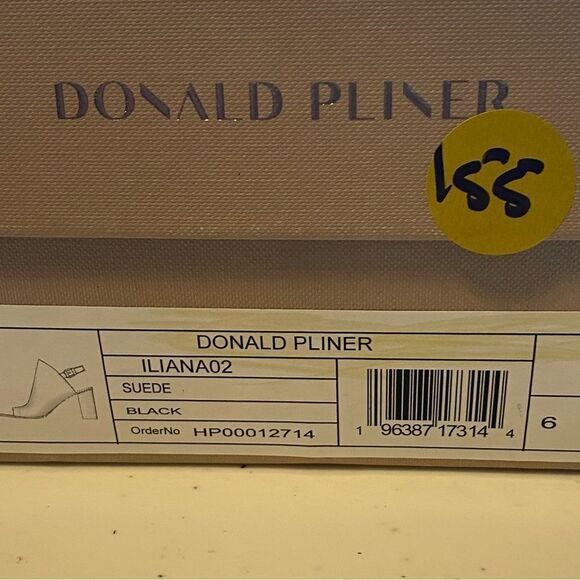 NIB Donald Pliner Women’s Black Suede Open Toe Sandal with 3” Block Heel- Size 6 - Picture 8 of 12